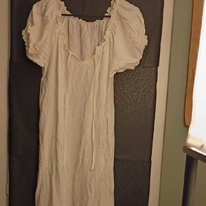 Wuthering Heights Style White Puff Sleeve Dress/Nightgown Long Dress